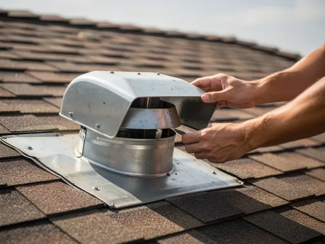 South El Monte Dryer Vent Cleaning certified technician safely cleaning a roof-mounted dryer vent in South El Monte